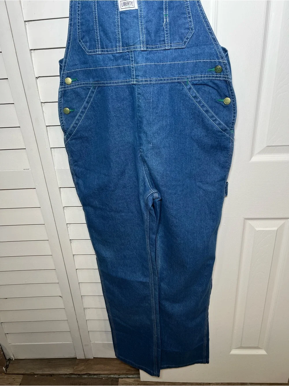 NWT liberty Blue Denim Women's Overalls with Front Bib Pocket Size Medium